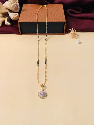 Latest gold plated american diamond mangalsutra 3