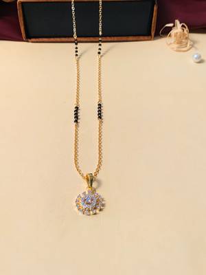 Latest gold plated american diamond mangalsutra 1