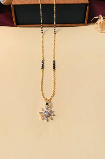 Latest gold plated american diamond mangalsutra