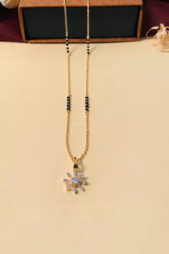Latest gold plated american diamond mangalsutra