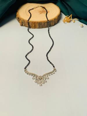 Latest silver plated american diamond mangalsutra 3