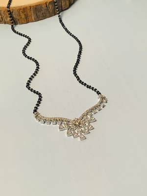 Latest silver plated american diamond mangalsutra 4