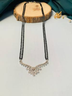 Latest silver plated american diamond mangalsutra 4