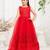 Aarika girls party wear red colour sequin net gown
