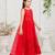 Aarika girls party wear red colour sequin net gown