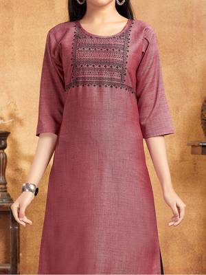 Aarika girls casual wear maroon colour tribal print cotton kurti 5