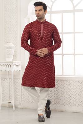 Arruga stylish matt gold sequins kurta pajama 1