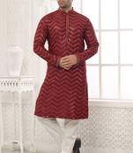 Arruga stylish matt gold sequins kurta pajama