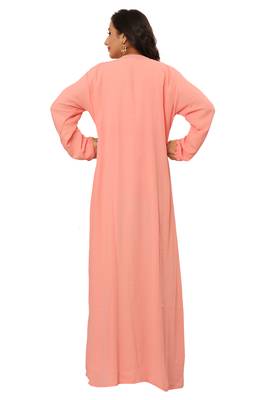 Peach and White Net Sequins Work Kaftan 4