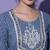 Blue Ethnic  Motif Printed With Embroidery Work Cotton Anarkali Kurta