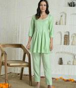 Green embroidered co-ord