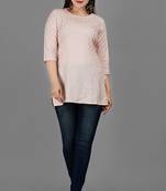 Pink Solid  Rayon Kurta