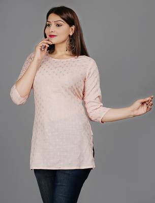 Pink Solid  Rayon Kurta 3