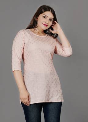 Pink Solid  Rayon Kurta 4