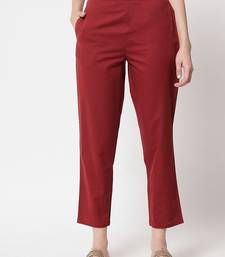 Brown Ethnic Motif printed work With Embroidery Work Cotton Kurta With Pant Set