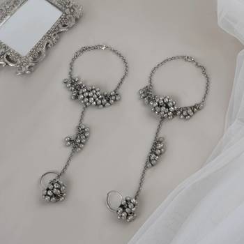 Oxidized silver anklets, leg chain payal, ankle bracelet with ring, perfect gift for her 2