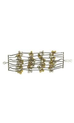 Dual tone ghungroo hand bracelet silver gold bangle bracelet gifts for her 2