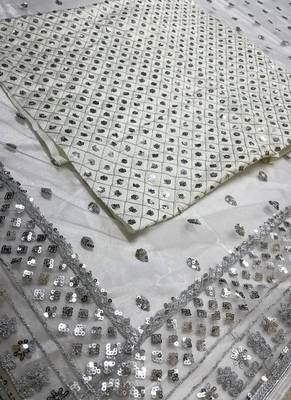 Silver Premium Heavy Net Sequins_Work Party Wear Saree 9