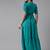 Aarika womens party wear turquoise colour solid georgette dress