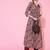 Gulmohar jaipur rayon calf length length printed semi-flared 3/4 sleeve round kurta bottom set
