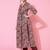 Gulmohar jaipur rayon calf length length printed semi-flared 3/4 sleeve round kurta bottom set