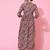 Gulmohar jaipur rayon calf length length printed semi-flared 3/4 sleeve round kurta bottom set