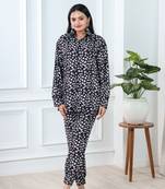 Black polka dot top with trousers co-ord set