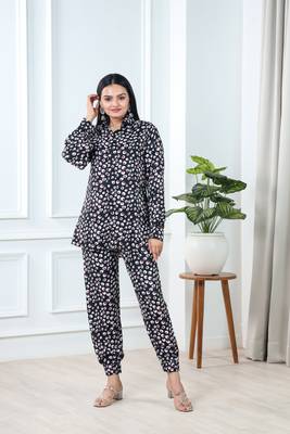 Black polka dot top with trousers co-ord set 3