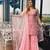 Captivating baby pink faux georgette multi layered sharara suit semi stitched
