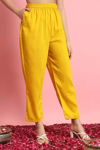   women kurta and trousers pant set silk blend