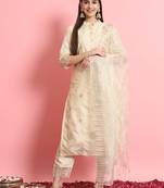   women kurta and trousers pant set silk blend
