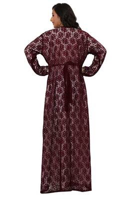 SALE Maroon Net Designer Fashion Kaftan Wedding Dress Islamic Wear Clothing Abaya Very Long Gown  4