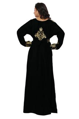 SALE New Morocco Wedding Velvet Dress Kaftan Farasha Abaya Very Long Gown  4