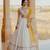 Trendmalls White Georgette Sequence Embroidered Work Wedding, Party Wear Semi-stitched Latest Lehenga Choli With Dupatta