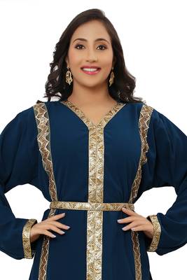 ale!! Royal Abaya Traditional Moroccan Dubai Kaftan Sequins Stone Work Party Wedding Women Dress 2