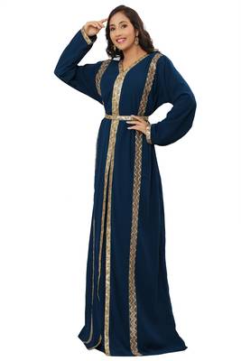 ale!! Royal Abaya Traditional Moroccan Dubai Kaftan Sequins Stone Work Party Wedding Women Dress 3