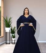 SALE!! New Navy Blue Abaya Fashion Islamic Kaftan Islamic Clothing Party Wear 