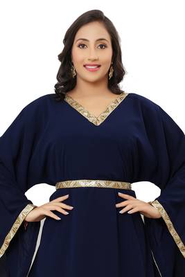 SALE!! New Navy Blue Abaya Fashion Islamic Kaftan Islamic Clothing Party Wear  2