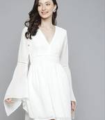 Women's Georgette Flared Dress (MAT17)