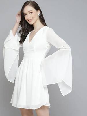 Women's Georgette Flared Dress (MAT17) 3