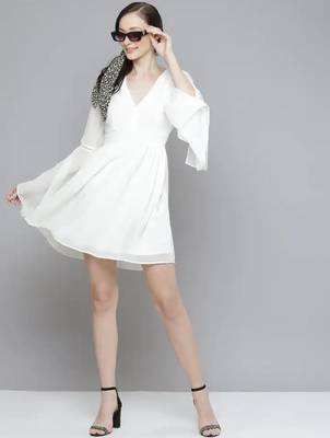 Women's Georgette Flared Dress (MAT17) 4