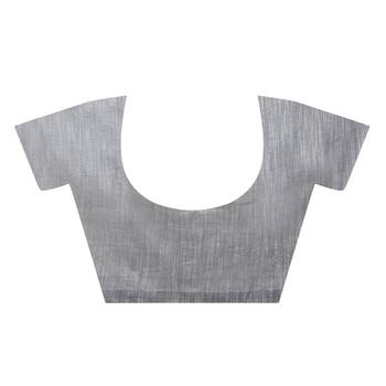 Party Wear Grey Handloom Soft Cotton Sambalpuri Printed Temple Border Saree With Attach Running Blouse Piece 5