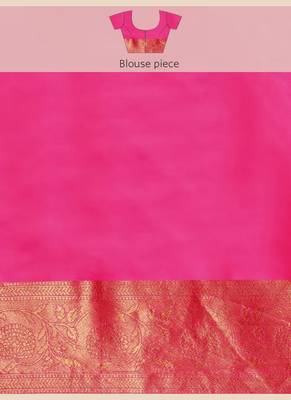 Purple Woven Faux Banarasi Silk Saree With Blouse Piece 5