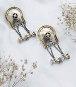 Gold shine silver earrings