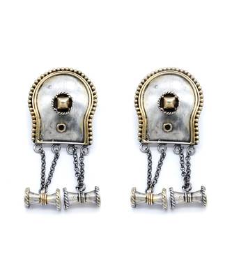Gold shine silver earrings 2