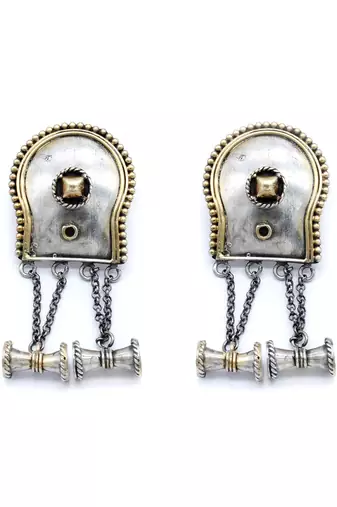 Gold shine silver earrings