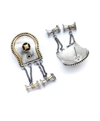 Gold shine silver earrings 3