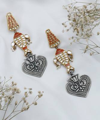 Spades design silver earrings 2