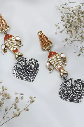 Spades design silver earrings