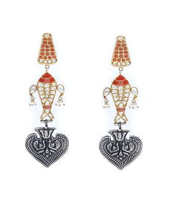 Spades design silver earrings 3